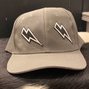 Gray Lightning Bolt Cap